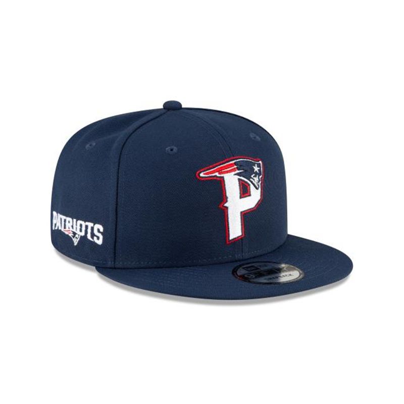 NFL New England Patriots Logo Mix 9Fifty Snapback (NMB2248) - Blue New Era Caps